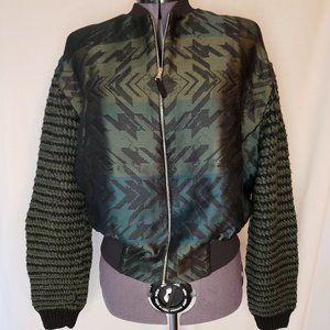 Risto Virgin Wool/Mohair Knit & Jacquard Bomber